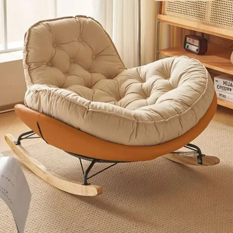 Comfortable Rocking Chair Cat scratch skin Detachable Washable Leisure Lunch Break Lounge Chairs Home Balcony Leisure Chair Sofa