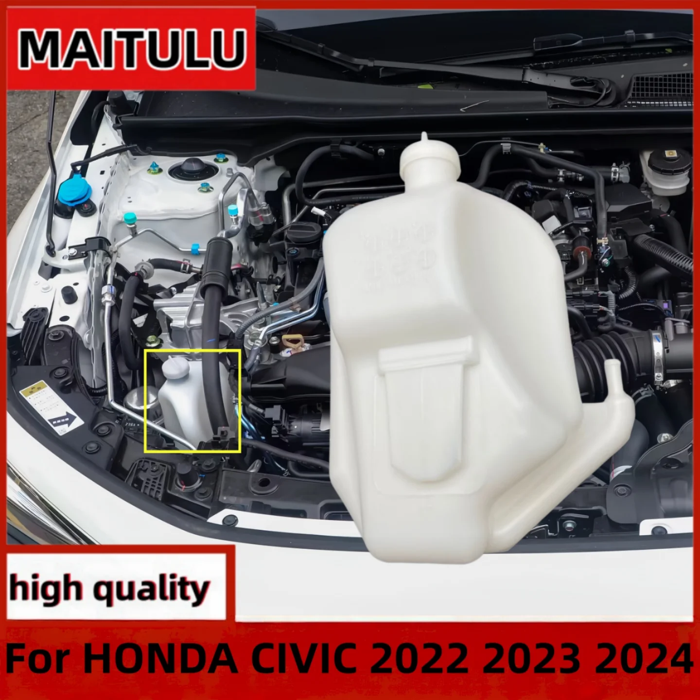 

19101-64A-A00 For HONDA Radiator Reserve Tank Water Tank Deputy kettle For honda CIVIC 2022 2023 2024 ZR-V