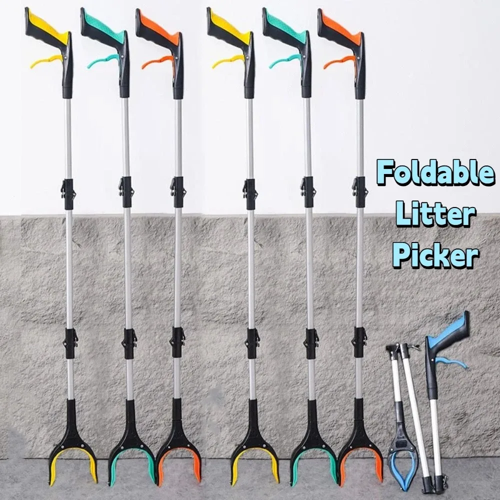 

Easy To Hold Foldable Litter Picker Collapsible Wide Claw Mouth Trash Reacher Picker Safe Strong Magnetic Tip