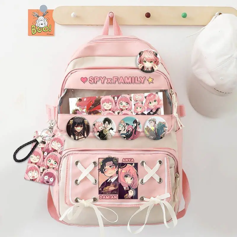 

Spy X Family Merchandise Backpack Aniya Joel Fanfic Double Shoulder Bag Student Junior High Cute Cartoon Lightweight Anime