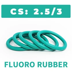 Thickness CS2.5/3mm Green FKM O-ring FPM fluorine rubber sealing gasket elasticity rubber washer ring Spot wholesale