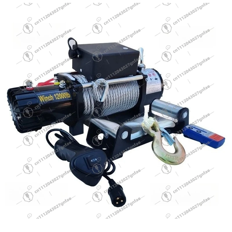 Electric winch 12v vehicle-mounted small crane 24 winch self-rescue lifting 1 ton special for automobiles