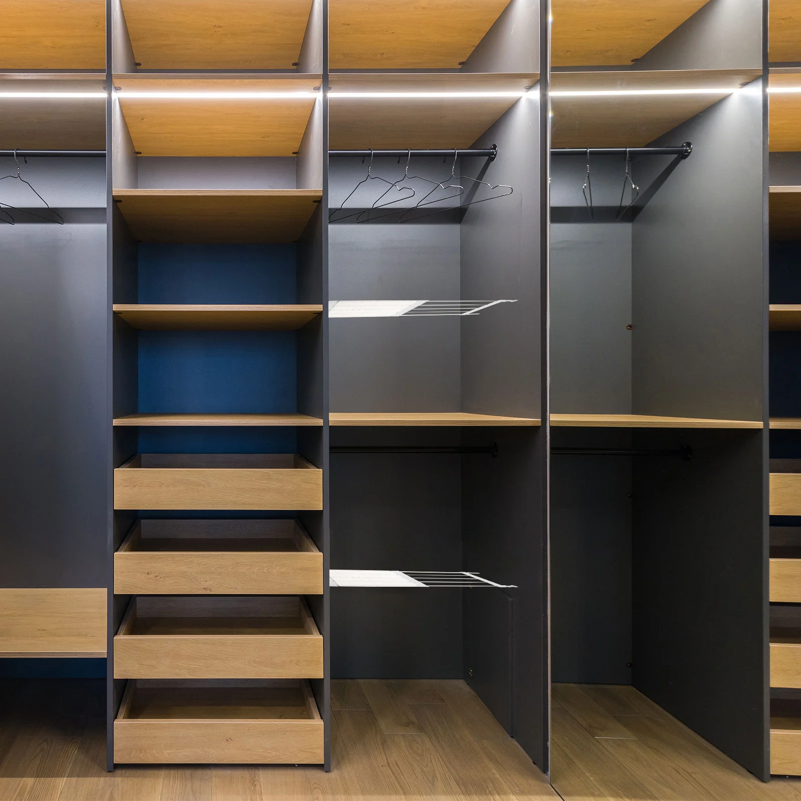 

1Set Retractable Layered Partition Storage Rack Nail-Free Wardrobe Closet Shelf Divider Organizer Adjustable Plastic Stainless