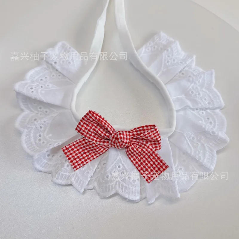 Lace Multi Color Cat Scarf Kawaii Pet Cat Dog Triangular Bandage Cute Princess Style Comfortable Cotton Cat Accessories - Image 2