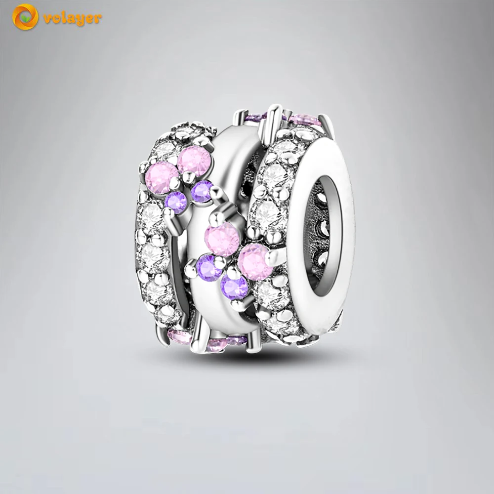 Volayer 925 Sterling Silver Beads Sparkling Butterfly Dance Charm fit Original Pandora Bracelets for Women DIY Jewelry