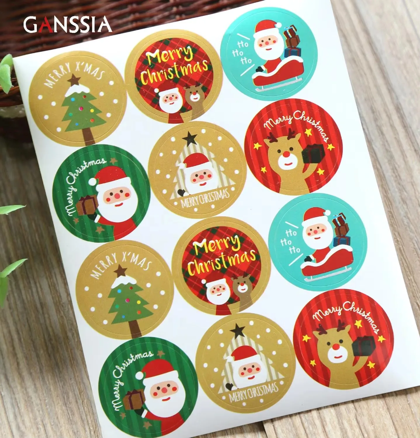 100pcs/lot New Christmas series Decoration seal stickers 