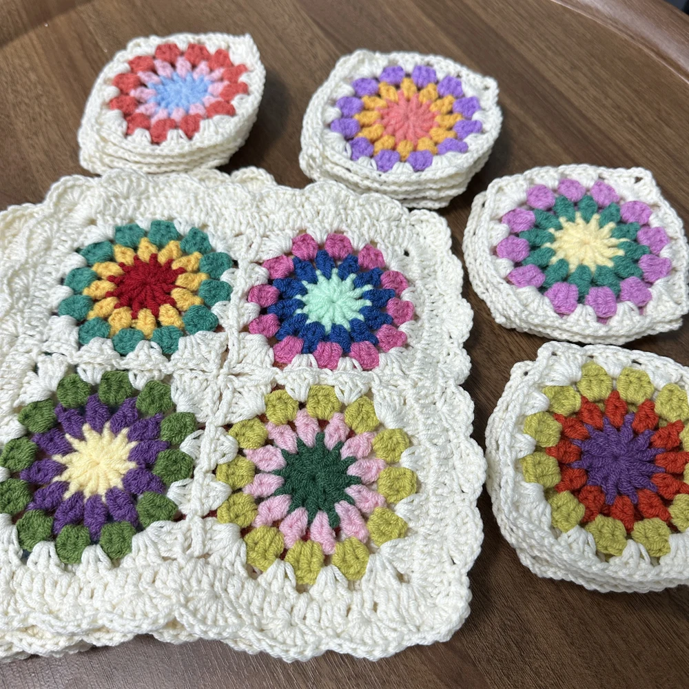 DIY Handmade Crochet Table Mats Hand Crochet Lace Doilies Table Decoration Accessories Coaster Wedding Gift 9-20cm 20pcs/lot