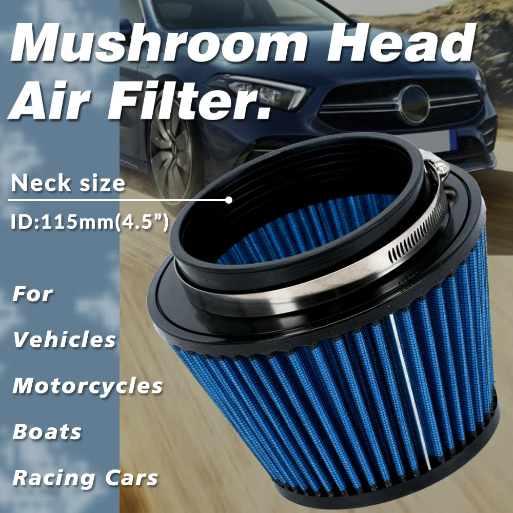 Universal High Flow Inlet Car Cold Air Intake Air Filter Cleaner Pipe Modified Scooter 4.5