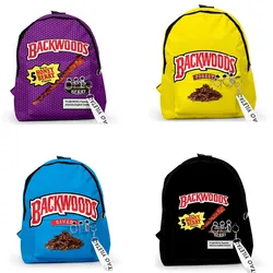 BACKWOODS sigari zaini 3D stampati studenti adolescenti borse da scuola Unisex viaggio impermeabile Oxford chiave accessorio zaino