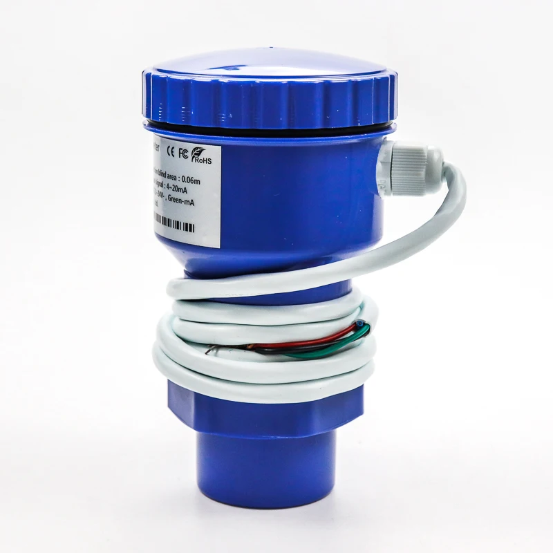 IP65 IP68 4-20ma DC24V WiFi GPS عمق المياه بالموجات فوق الصوتية مستوى السائل متر محول الاستشعار مع شاشة الكريستال السائل لخزان المياه