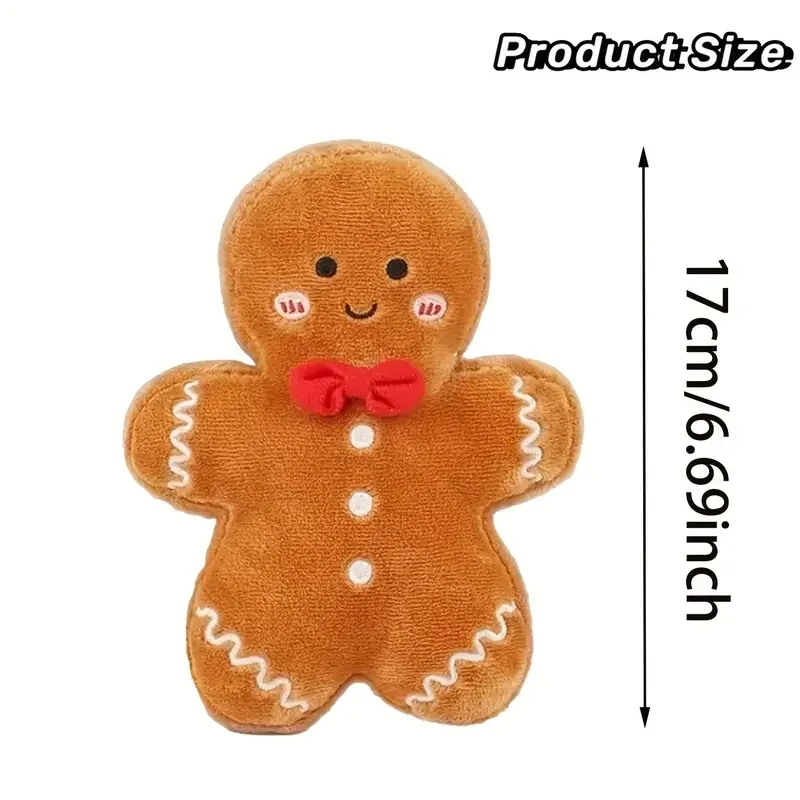 لعبة الزنجبيل الرائعة للرجال من القطيفة الناعمة باللون البني الفاتح مثالية لزينة حفلات عيد الميلاد تغطي الهدايا المنزلية الاحتفالية #5