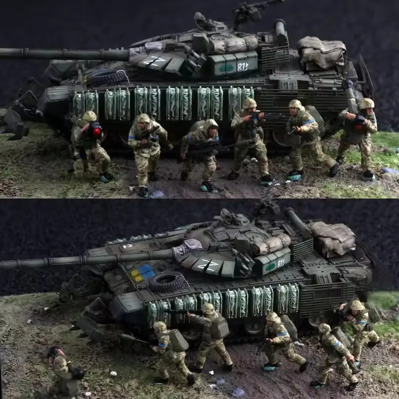 新しい 1:72 スケール 3D 印刷塗装モデル 6 個サポートチーム兵士アクションフィギュアおもちゃ DIY シーンアクセサリーディスプレイコレクション