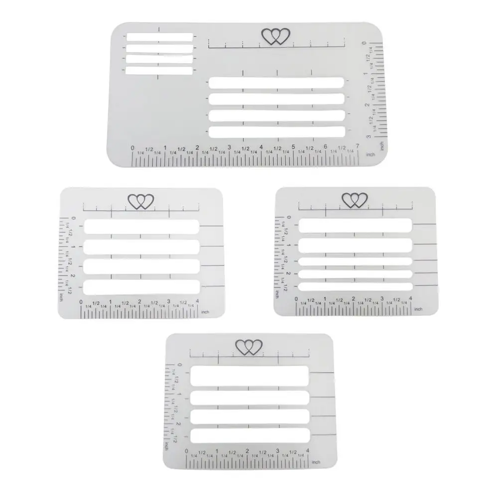 4/6Pcs DIY Templates Ruler Multi-use Precision Writing Clear Calligraphy Stencil Lines Durable Guide Envelope Template Student