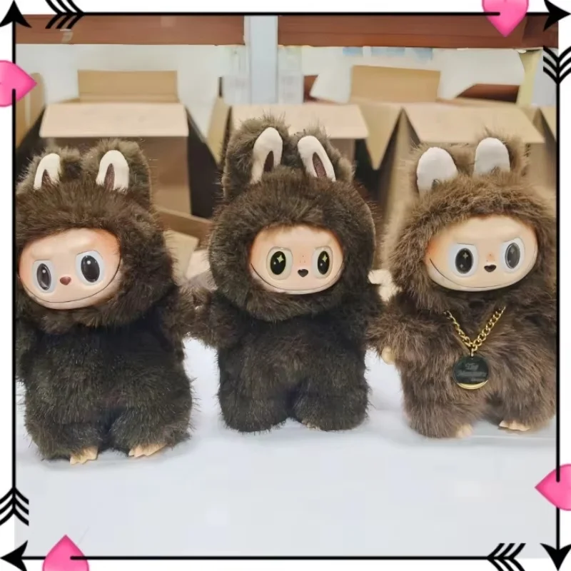 The Monster Labubu Zimomo Brown Leader Creative Change Doll Diy  Figure Vinyl Pendant Model Toy Replica Toys Holiday Gifts