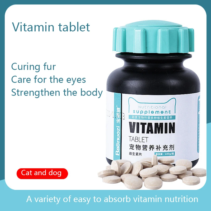 

Pet Cat Multivitamin Tablets 150 Tablets All-purpose Nutritional Supplement Vitamin B Vitamin E for Cats and Dogs