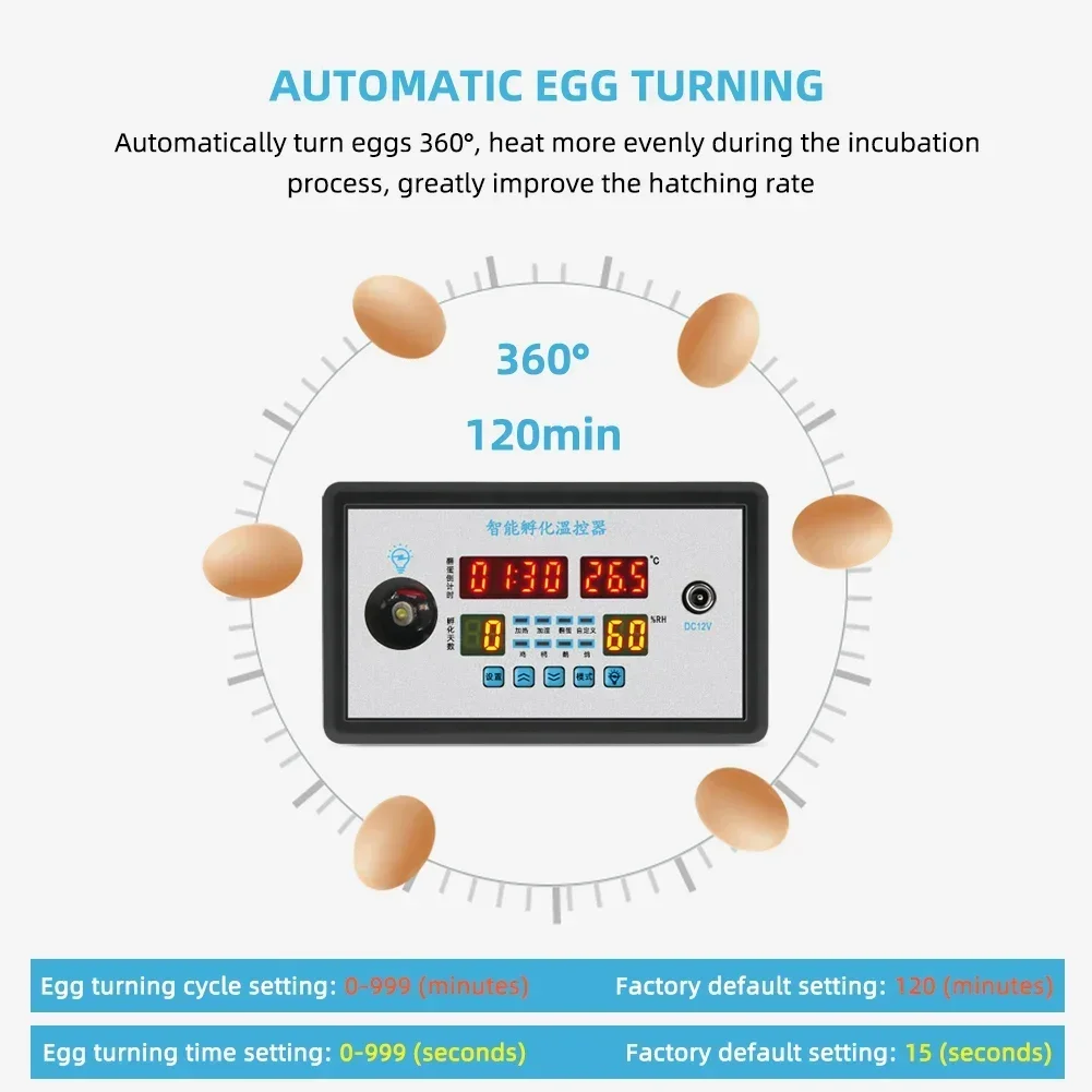 

Humidity Turning Control Incubator Temperature Smart Digital Automatic Egg 360 Thermostat
