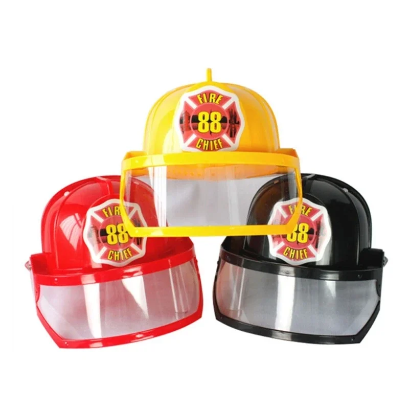 Accesorios bombero para juegos rol para niños y niñas, sombreros bombero plástico, accesorios disfraces cascos