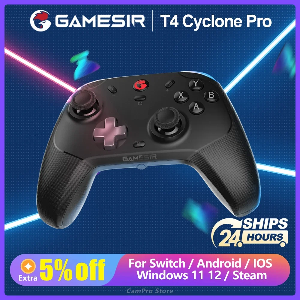 

GameSir T4 Cyclone Pro геймпад для пк Беспроводной игровой контроллер , геймпад с эффектом зала, подходит для Nintendo Switch, iPhone, Android, телефонов, ПК 100% Original Brand New