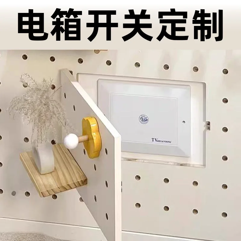 Hole Panel Integrated Full Length Mirror, Hidden Push-Pull Wall Mounted Entrance Full Body Fitting Mirror for Home