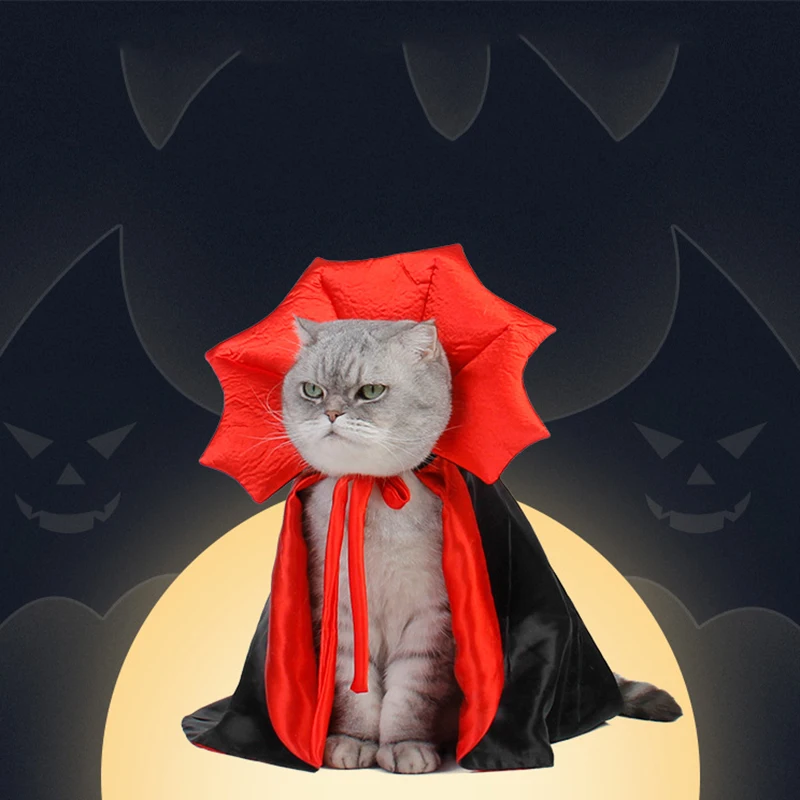 Cute Halloween Pet Costumes Cosplay Vampire Cloak For Small Dog Cat Kitten Puppy Dress Kawaii Pet Clothes Cat Accessoties Gift