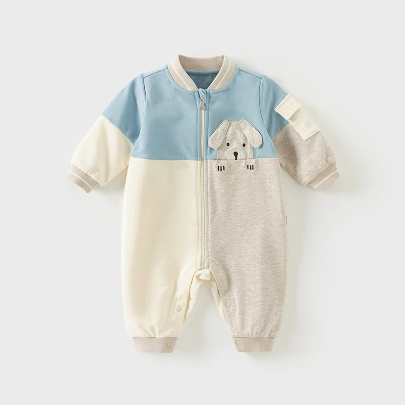 Dave Bella Autumn 0-3 Year Newborn Boys Bodysuit Knitted Cotton Infant Boys Jumpsuit Thicken Baby Boy Onesies DB3242103