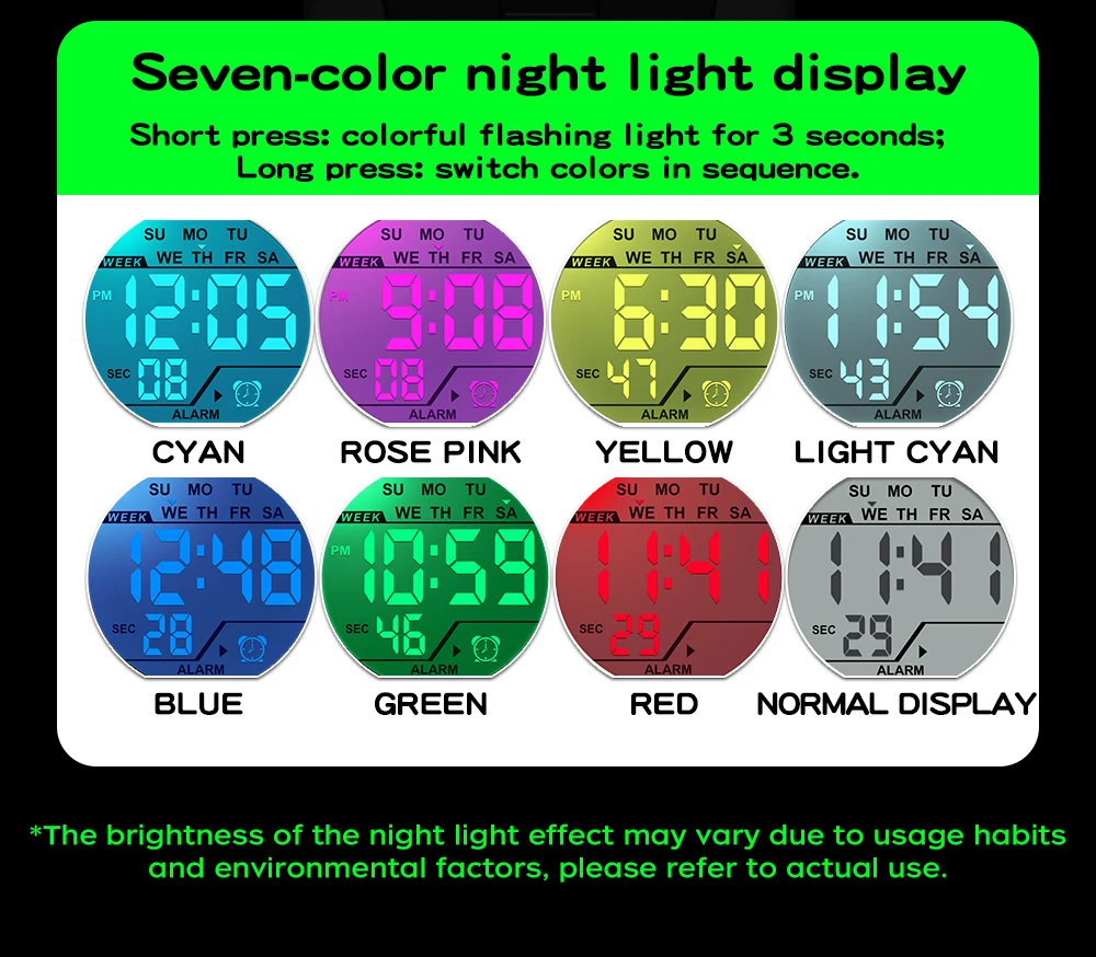 SANDA New 6383 Multifunctional Color Light Watch for High School Students' Sports, Men's and Women's Electronic Watches