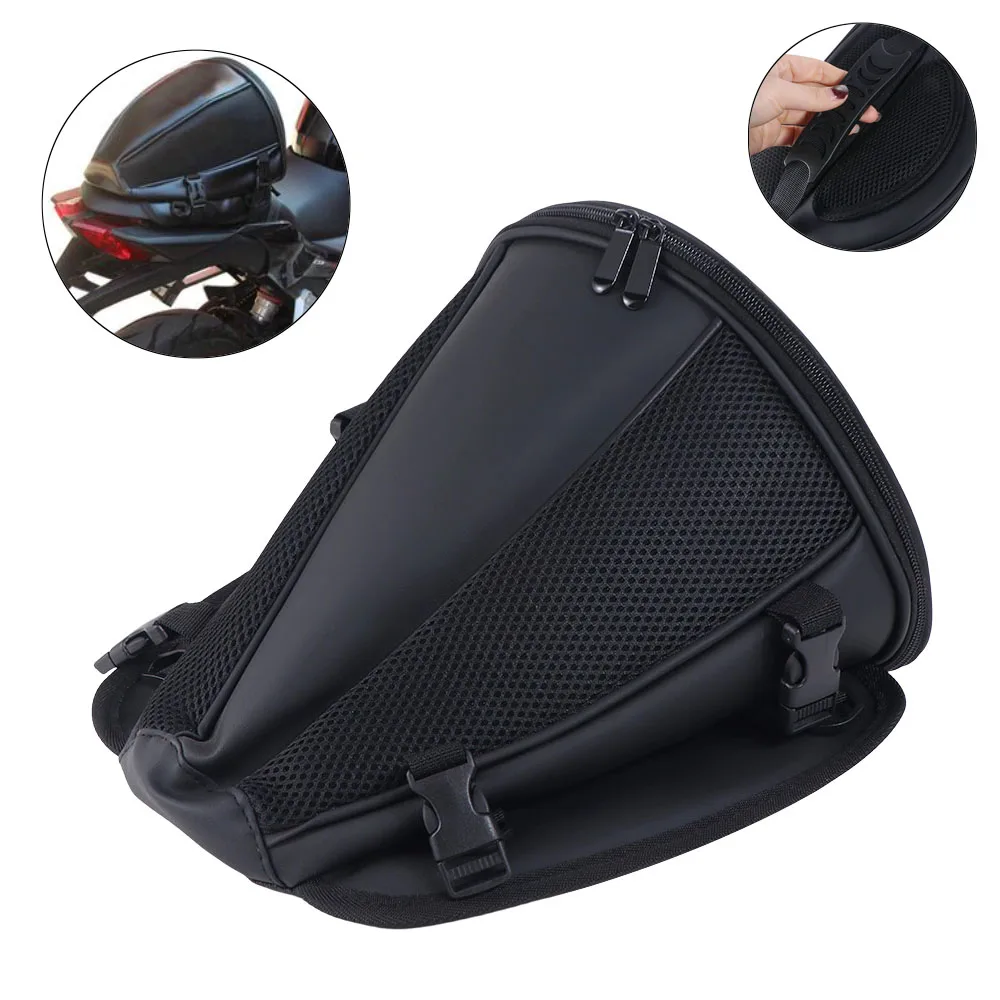 

Waterproof Motorcycle Tail Bag Durable Practical Rear Seat Strap Bag Multifunctional Wear Resistant Back Seat Carry Luggage Bag