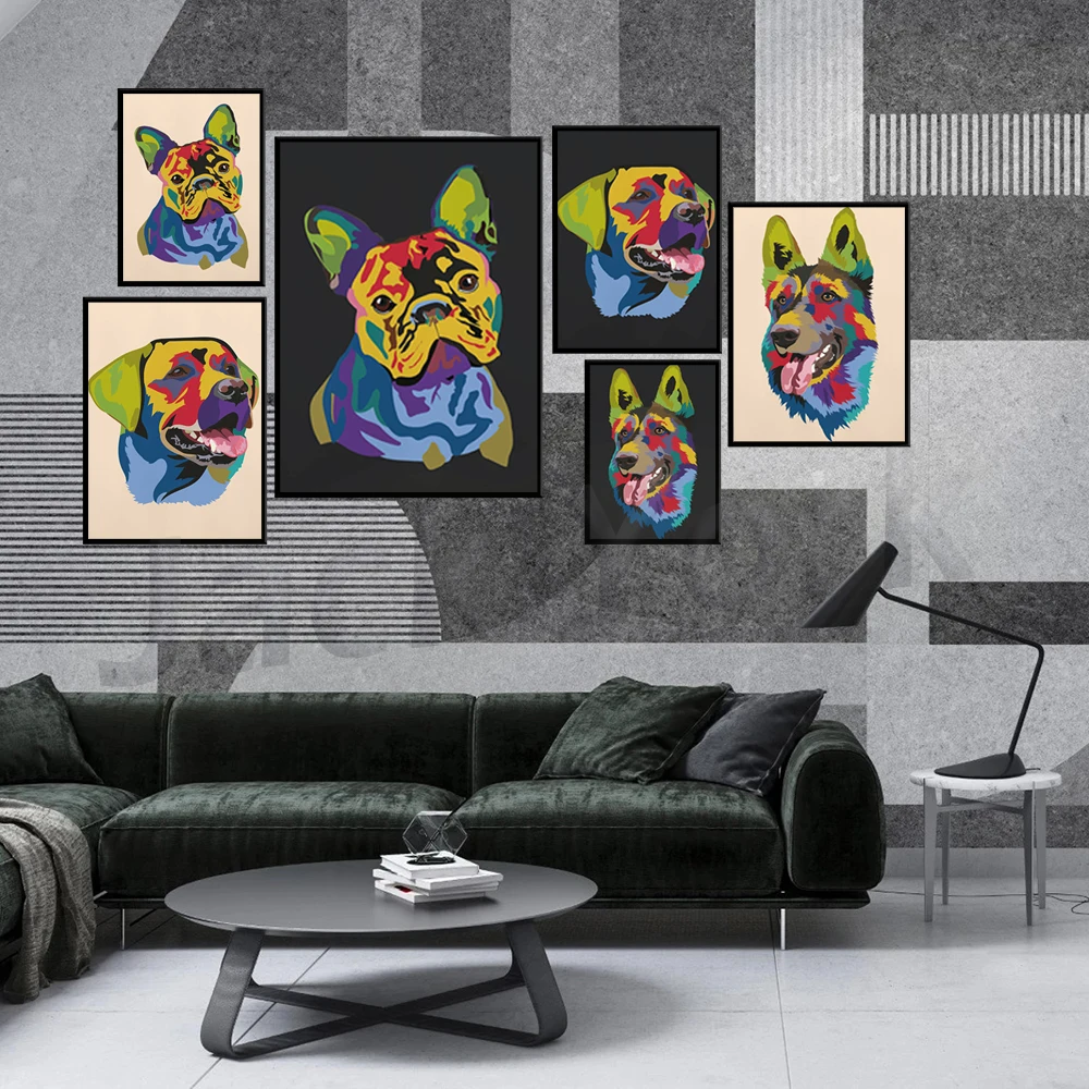 

French bulldog art ，German shepherd, ,Labrador wall art,Pet Portrait, Dog Wall Art, dog mom, Living Room Decor, Bedroom Prints