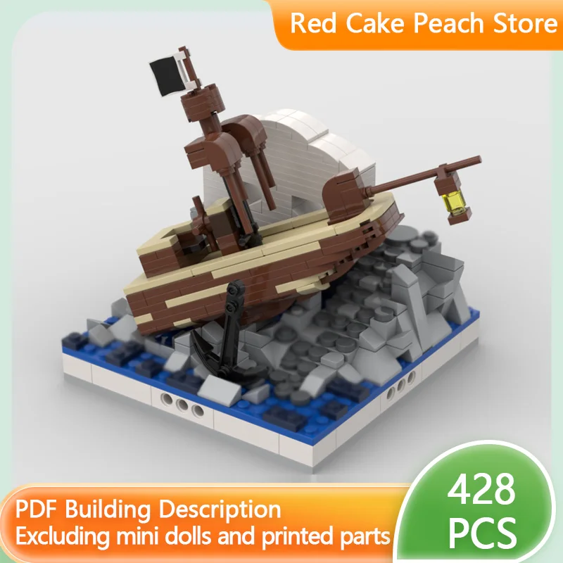 

Street View Model MOC Building Bricks Abandoned Ships On The Island Modular Technology Children Holiday Gifts Assemble Toys Suit