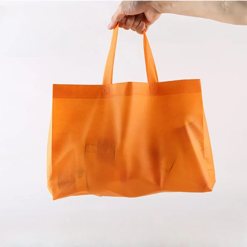 Tas tangan kain tidak ditenun, 50 buah tas belanja hadiah versi vertikal, warna kosong kuat portabel
