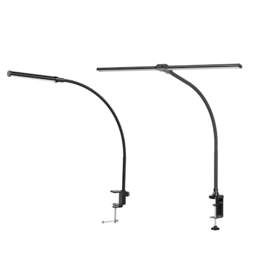 

LED Desk Lamp for Home Office, Eye-Caring Desk Light with Clamp, Colors Adjustable Stepless Brightness Flexible Gooseneck, Arch