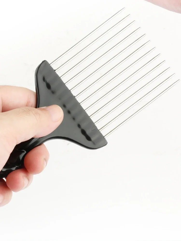Afro-Lockenkamm, Friseur-Locken-Netzkamm, Einsteckkamm, schwarzer Herren-Locken-Schwamm, Salon-Friseur-Styling-Werkzeug-Set – Detail 9