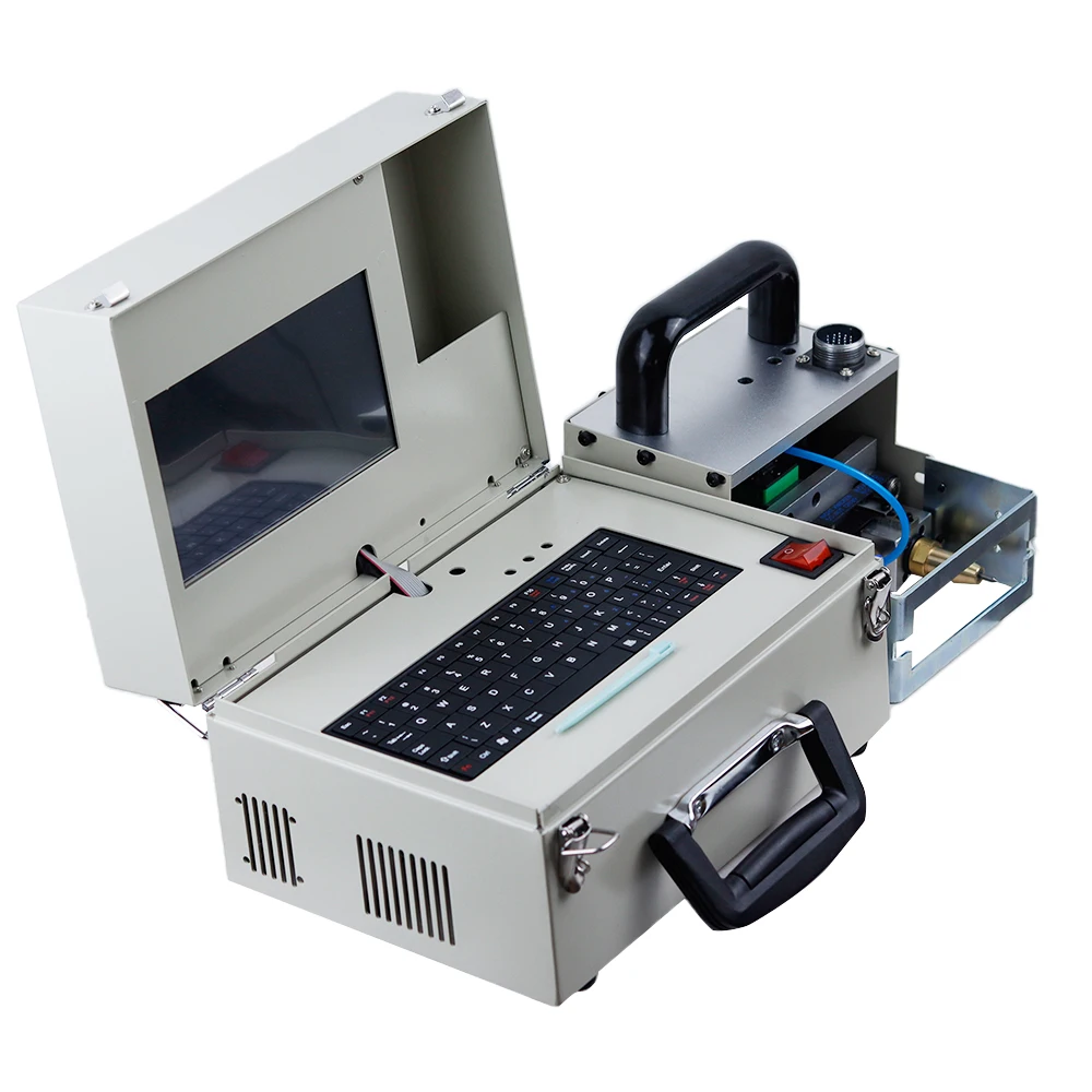 Portable Engraving Pneumatic Marking Machine 80x30mm Touch Screen For Nameplate Cylinder Number Frame Chassis