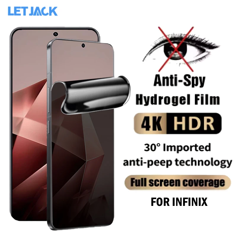 1-2Piece Full Curved Privacy Screen Protector for Infinix Note 50s 40s 40 Hot 50 Pro+ Zero 40 30 4G Ultra Anti Spy Hydrogel Film
