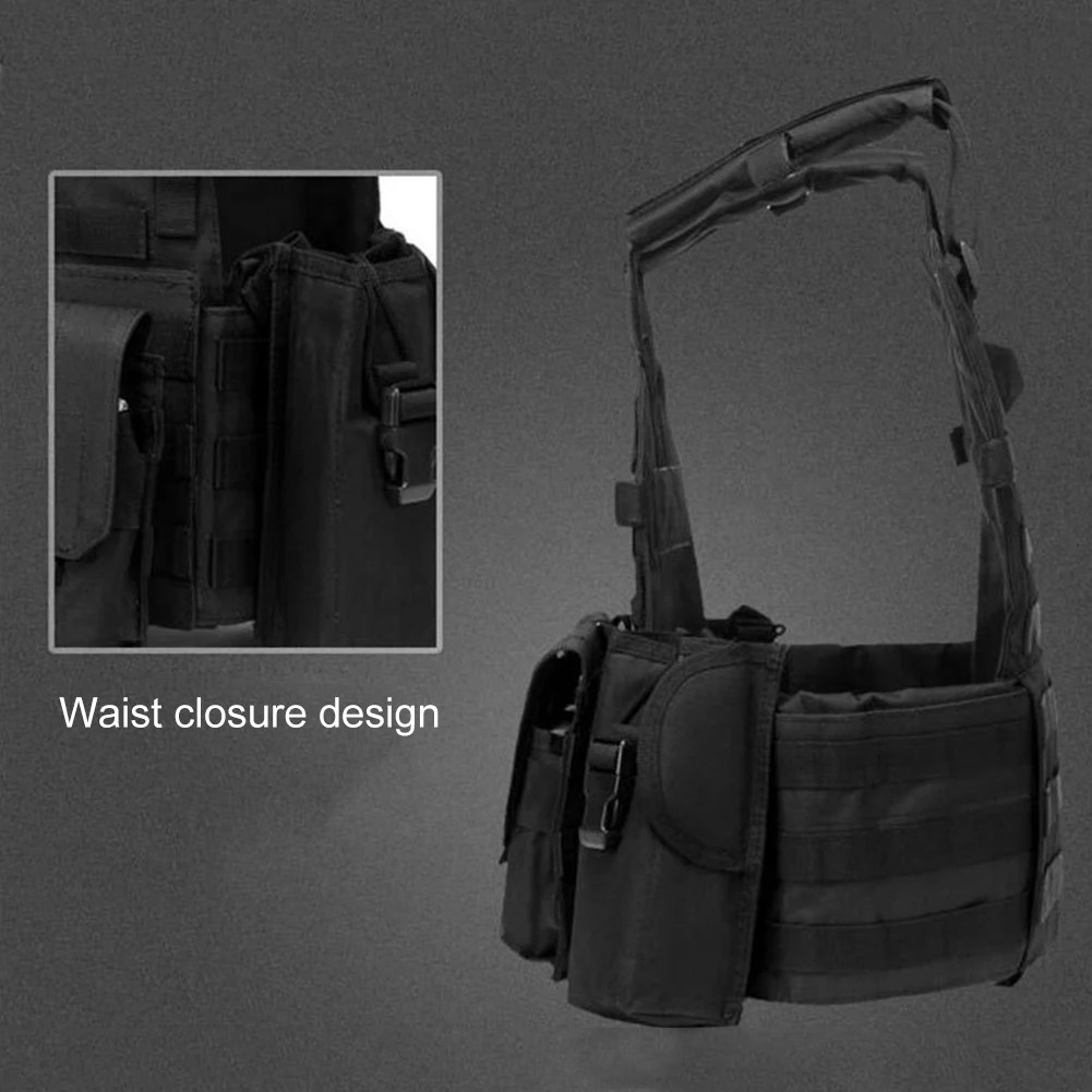 Men's Camouflage Nylon Tactical Vest MOLLE Military Army Combat Style with Pouches for Airsoft Hunting Outdoor CS view 4