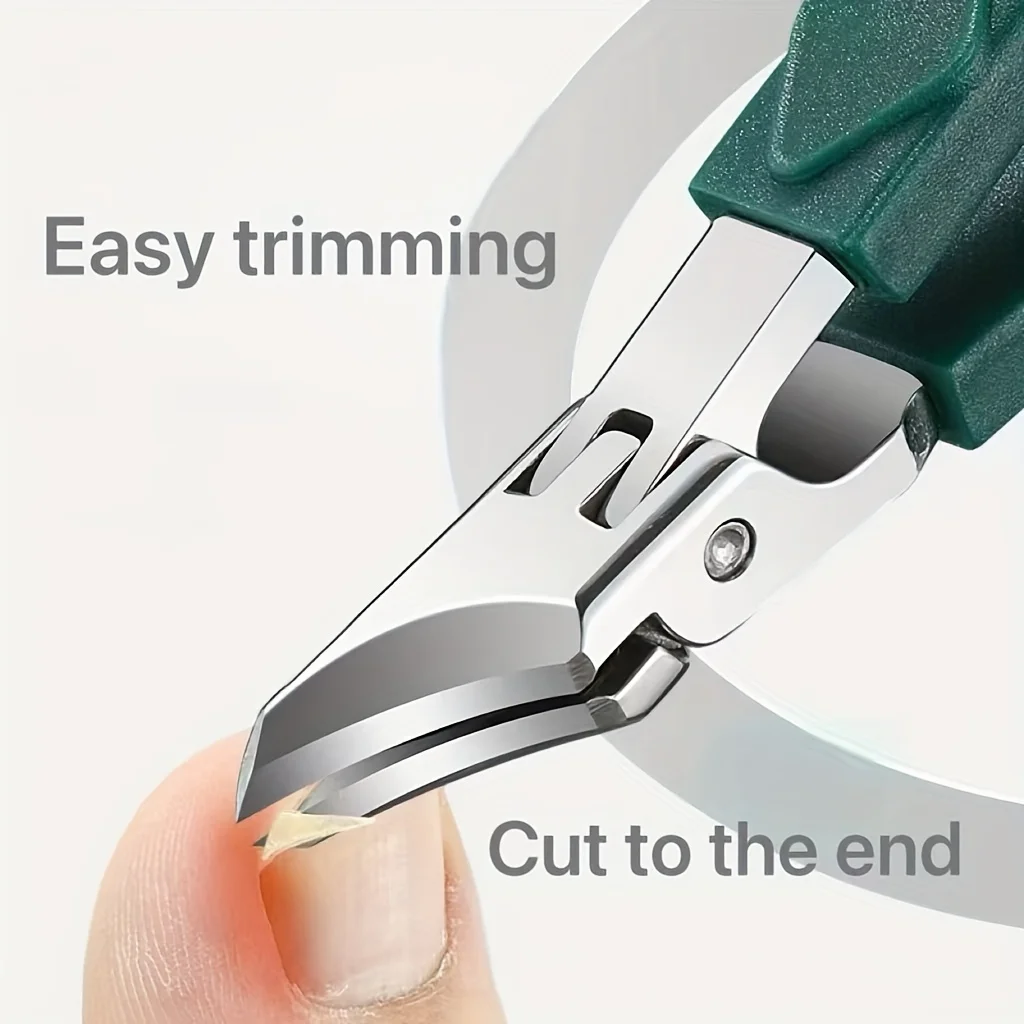 Large Anti Splash Nail Clipper Stainless Steel Super Pointed Large Opening Nail Clipper, Thick Hard Toenail Special Nail Clipper