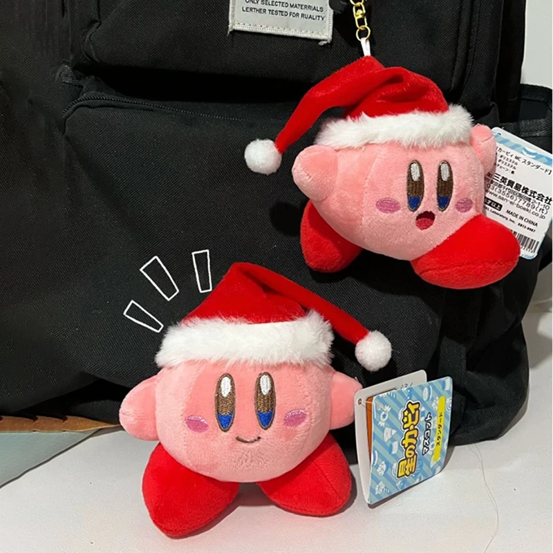 2025 New Christmas Star Kirby Three Poses Kawaii Versatile Backpack Dang Keychain Pendant Plush Doll Girl Gift