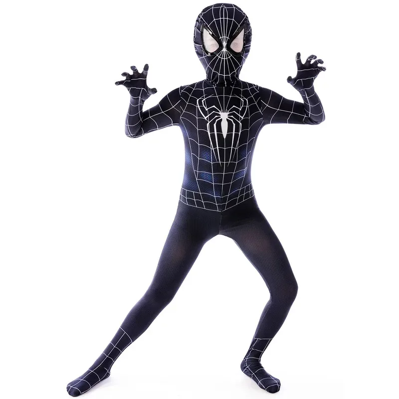 

Kids Boys & Adult Black Spider&man Venom Cosplay Costume - Superhero Jumpsuit Bodysuit for Christmas Back to School