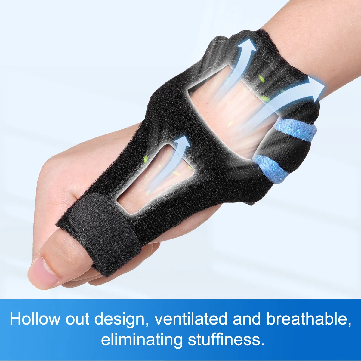 VELPEAU Thumb Splint Breathable for Trigger Finger and De Quervain\'s Disease, Thumb Stabilizer Support Fits Left and Right Hand