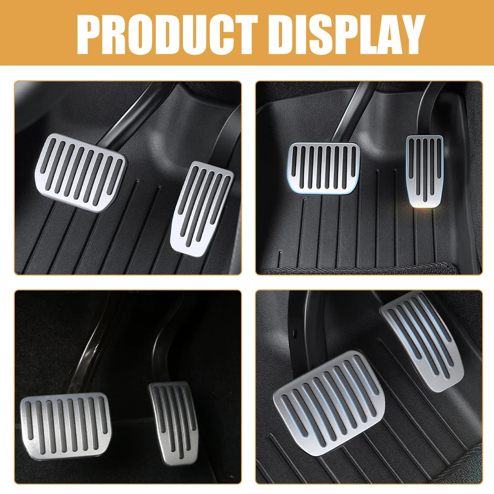 

2Pcs Anti Slip Car Pedal Covers Sleek Color Throttle Brake Pads Easy Installation Comprehensive Protection Interior Parts