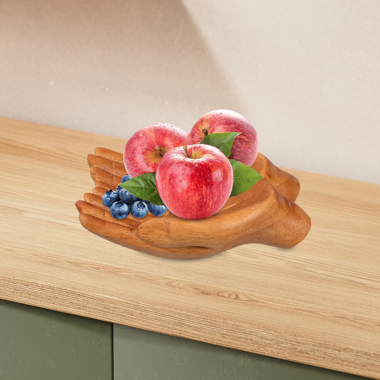 Hand Carved Wooden Decorative Bowl Unique Key Holder for Entryway Table Snack Tray Artistic Home Decor Decorative Wooden Bowl