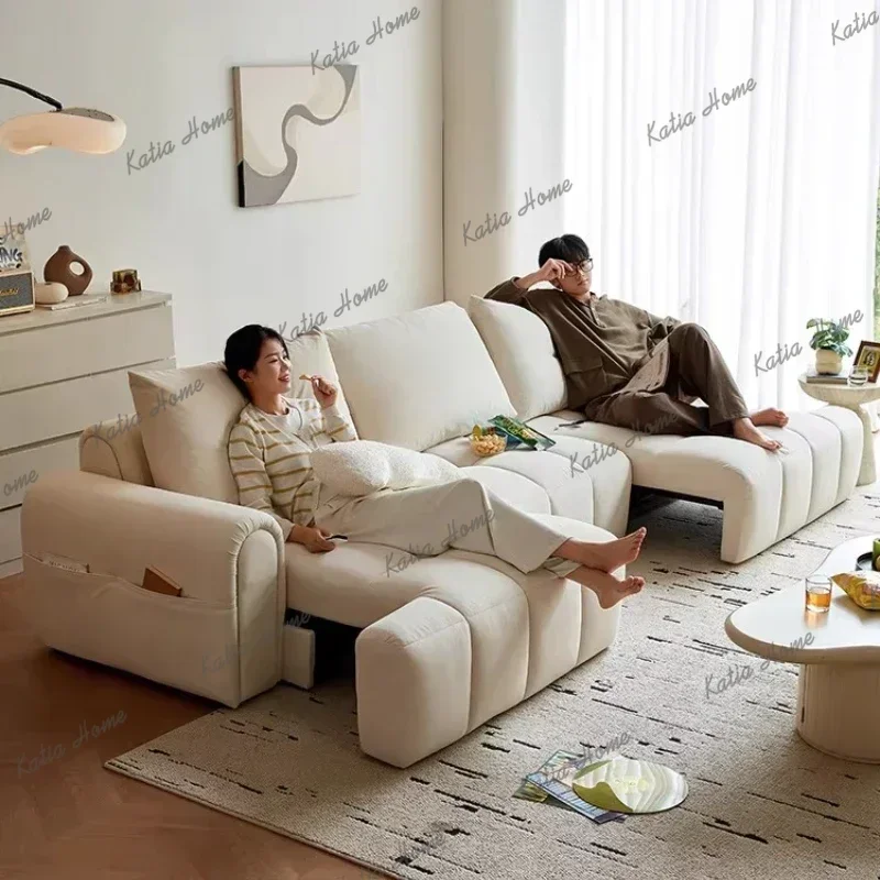FG Couch Sofa Bed Home Furniture Luxury Modern Fabric Electric Retractable Reclining Sofa Comfortable Living Room Sofas And Seat