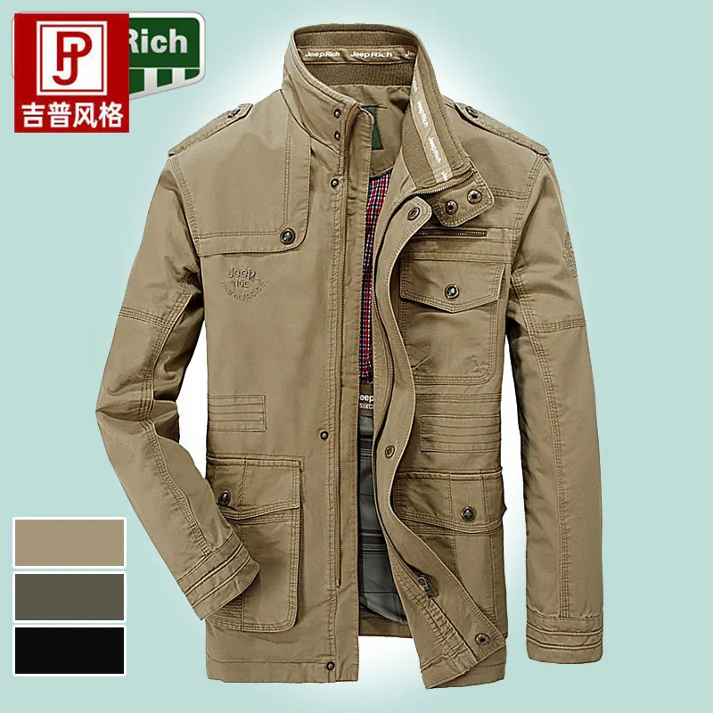 

Мужская хлопковая куртка оверсайз с воротником-стойкой, повседневная верхняя одежда, стираная трансграничная весна-осень на открытом воздухе