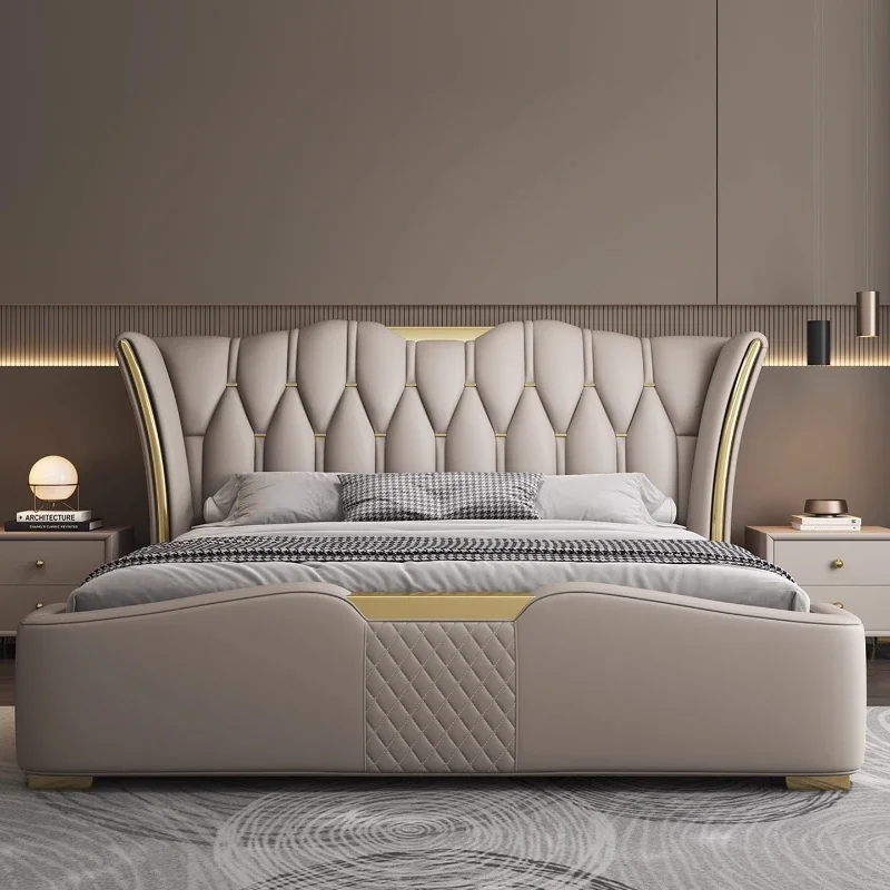 Aesthetic Waterproof Beds Nordic Unique Frame Lounge Storage Beds Double Bedroom Muebles Para El Hogar House Accessories