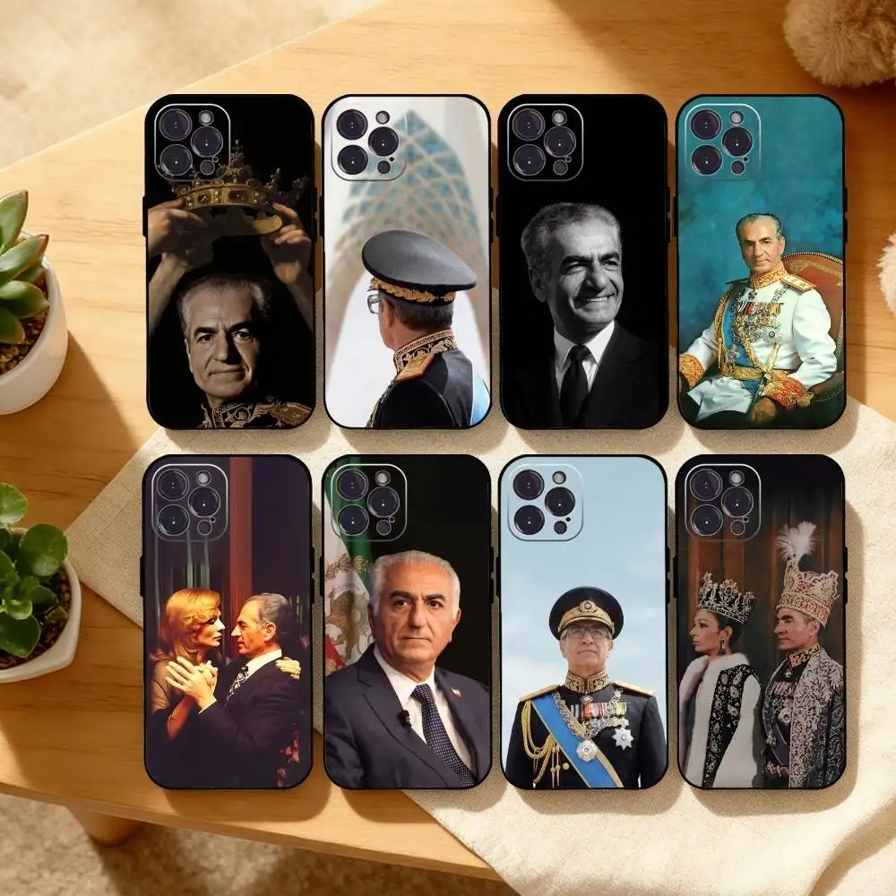 

M-Mohammad Reza Pahlavi Iran Phone Case For iPhone17,16,15,14,13,12Plus,Pro Max,XS,5G Soft Silicone Black Cover