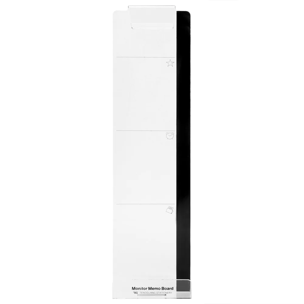 Convenient Acrylic Monitor Memo Board Transparent 30x8cm Acrylic Message Board Memo Pad Holder For Office Desktop