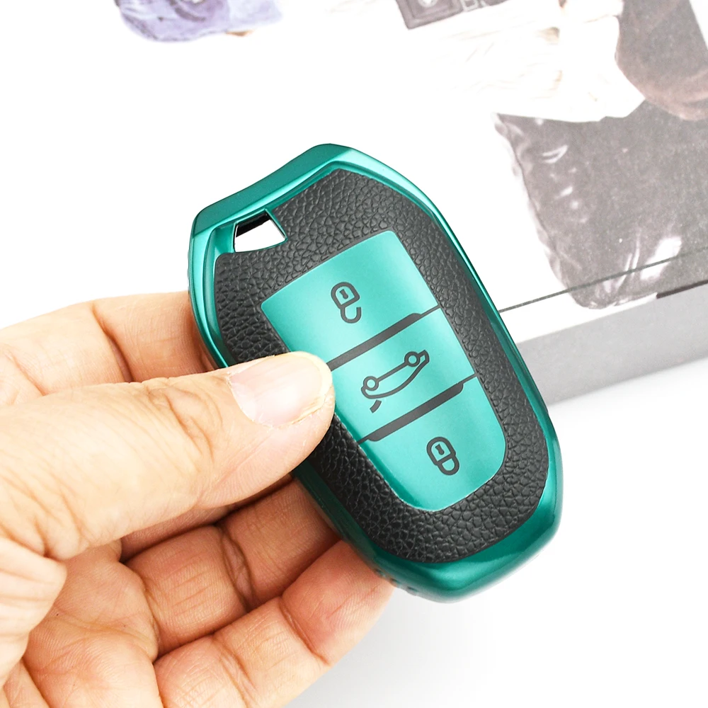 Keyless Protector for Opel Grandland X Mokka Corsa Insignia Auto Car Key Case Fob Cover for Peugeot 2008 3008 5008 308 508