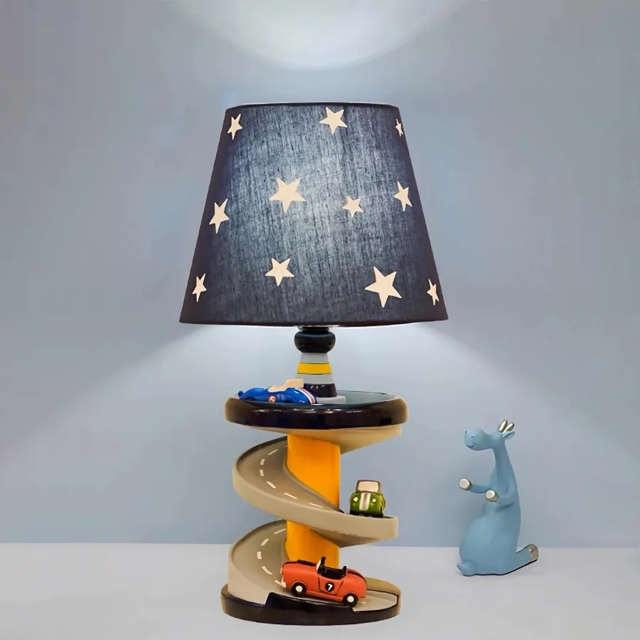 

Table Lamp Adorable 14 Inch Racing Road Style Desk Lamp Car Bedside Lamp Ideal for 's Bedroom Decor Includes LED Bulb speed tra