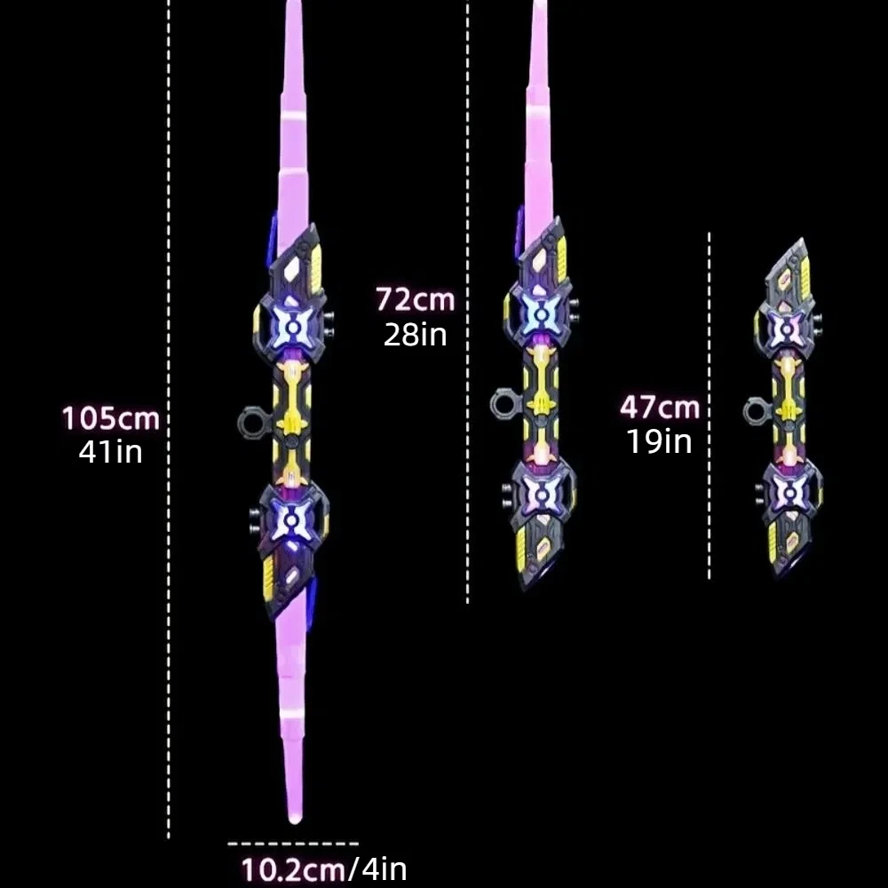 لعبة ليزر قابلة للسحب، ضوء متدفق ملون، استشعار الجاذبية، لعبة ليزر برأسين، وضع مزدوج، شحن USB، عصا ضوء فلاش
