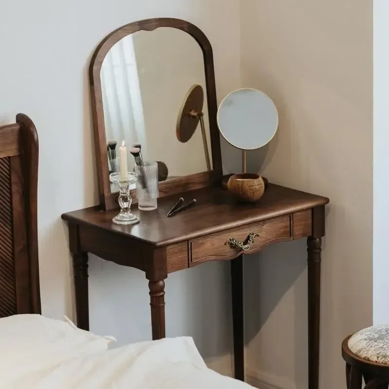 مرآة تخزين، أدراج طاولة الغرور، منظم صغير إسكندنافي، خزائن فتاة الزاوية، مكتب مكياج، أثاث غرفة نوم فريد من نوعه